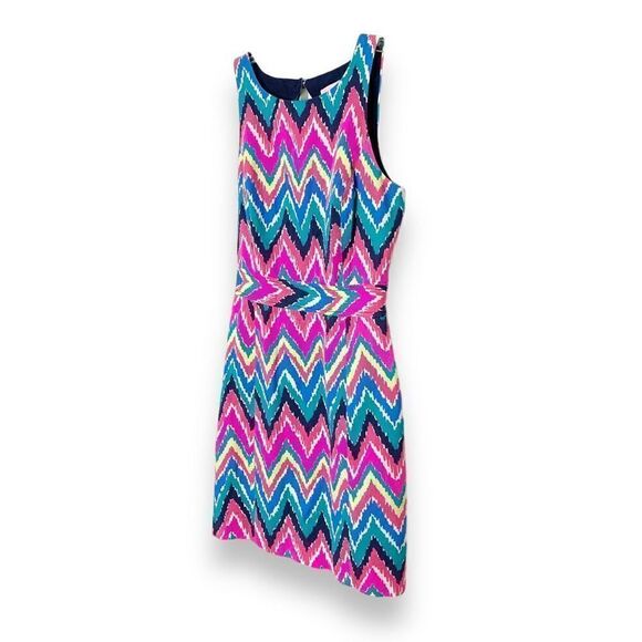 Lilly Pulitzer Kirkland Hearts A Flutter Chevron Keyhole Back Colorful Dress - 4 - Picture 3 of 14